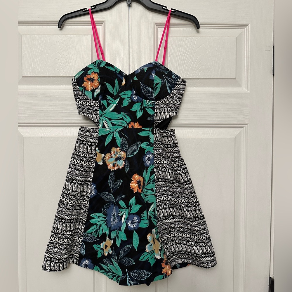 Tropical Dress with side cutouts